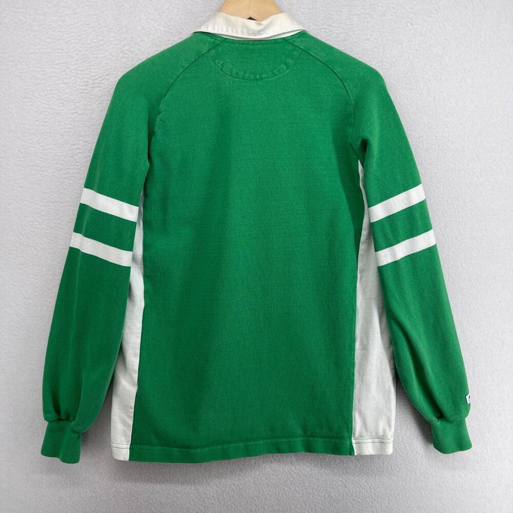 NOTRE DAME Shirt Mens L 90s BARBARIAN RUGBY Fighting Irish Shamrock Cotton Green - Picture 3 of 13